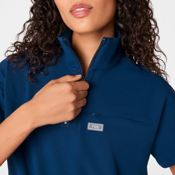 women's Team USA Blue FIGS x Team USA FIBREx Mock Neck - Scrub Top