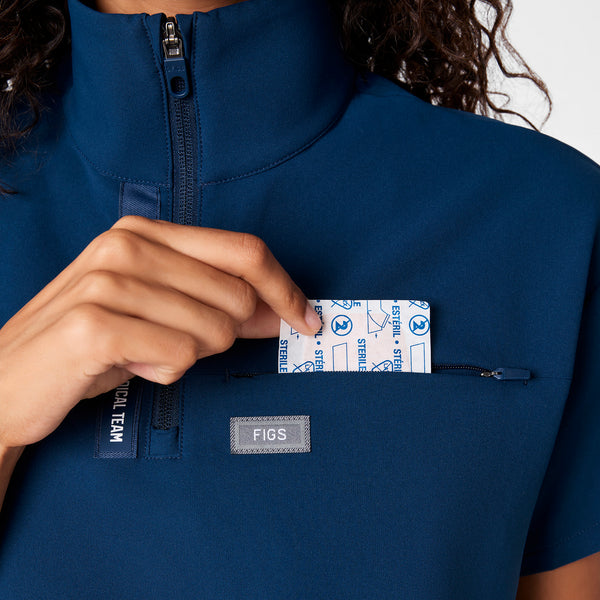 women's Team USA Blue FIGS x Team USA FIBREx Mock Neck - Scrub Top