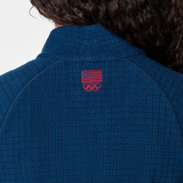 women's Team USA Blue FIGS x Team USA On-Shift - Fleece ¼ Zip Top™