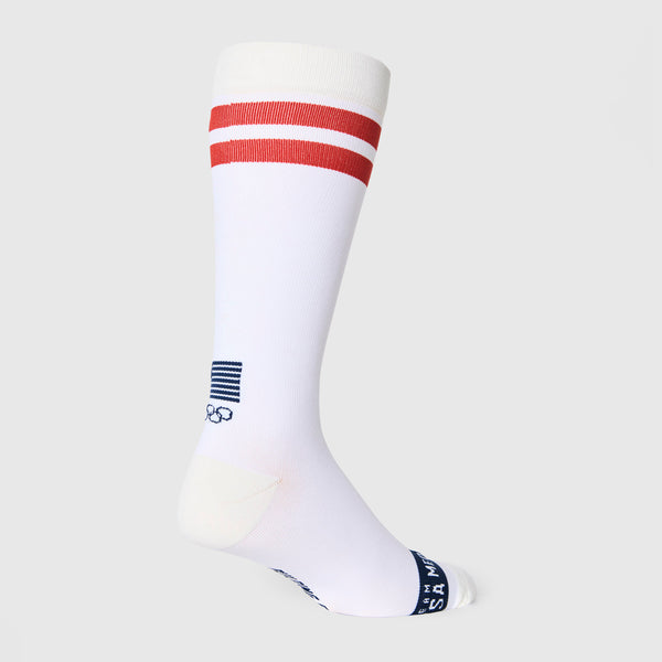 unisex Optic White FIGS x Team USA Heart - Compression Socks