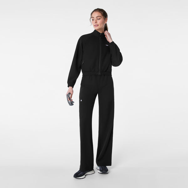 women's Black Sydney Cropped - Scrub Jacket