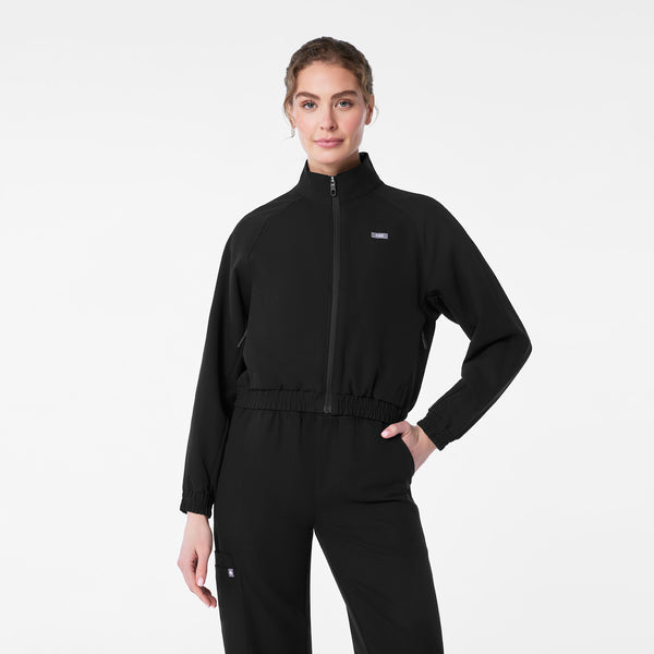 women's Black Sydney Cropped - Scrub Jacket