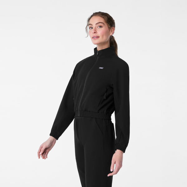 women's Black Sydney Cropped - Scrub Jacket