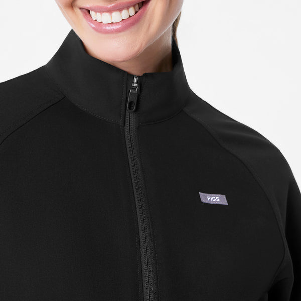 women's Black Sydney Cropped - Scrub Jacket