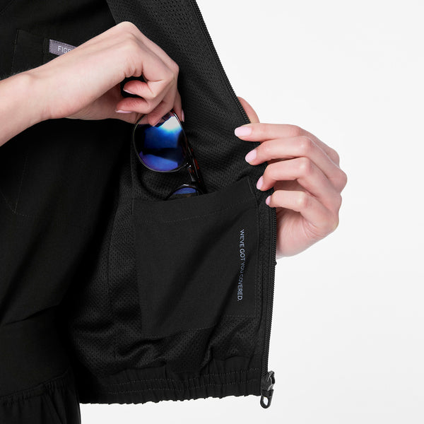 women's Black Sydney Cropped - Scrub Jacket