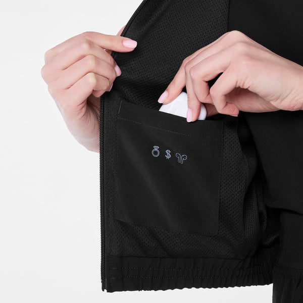 women's Black Sydney Cropped - Scrub Jacket