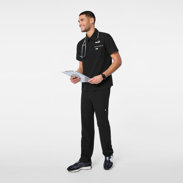 men's Black Eugene Polo - Scrub Top