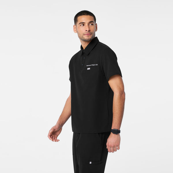 men's Black Eugene Polo - Scrub Top