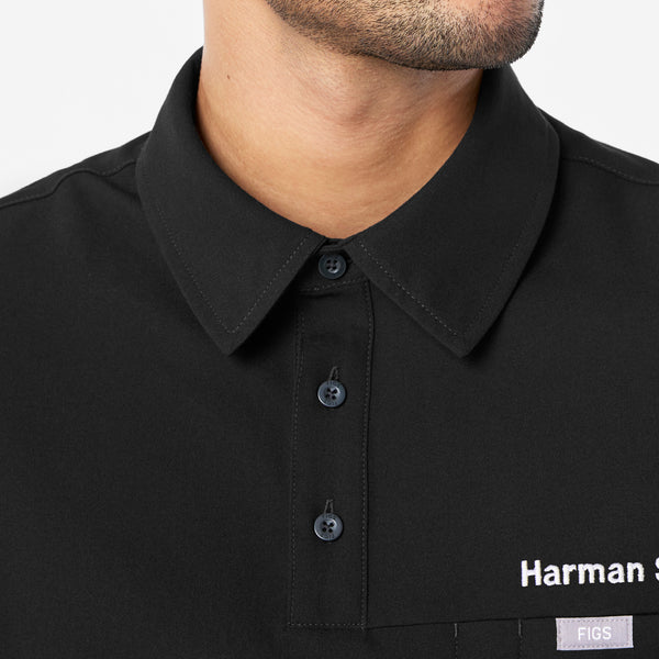 men's Black Eugene Polo - Scrub Top