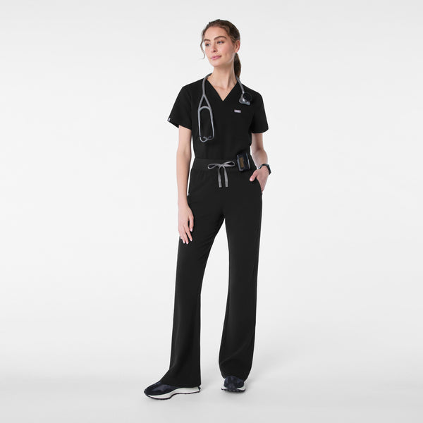 Women's Black Kimberley High-Rise Flare - Petite Scrub Pant