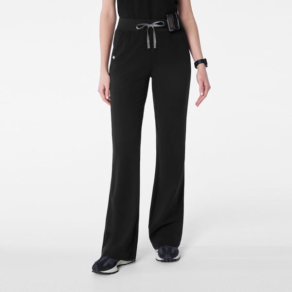 Women's Black Kimberley High-Rise Flare - Petite Scrub Pant