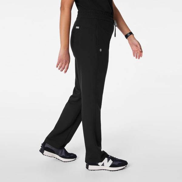 women's Black High Waisted Salida Straight Leg - Petite Scrub Pant
