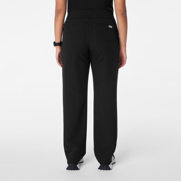women's Black High Waisted Salida Straight Leg - Petite Scrub Pant