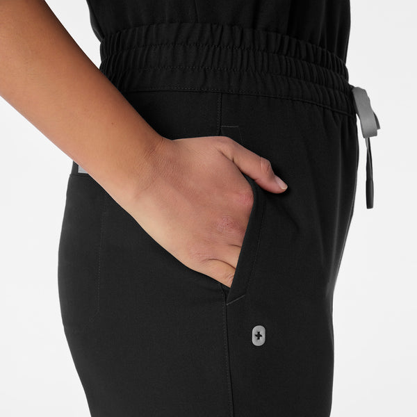 women's Black High Waisted Salida Straight Leg - Petite Scrub Pant