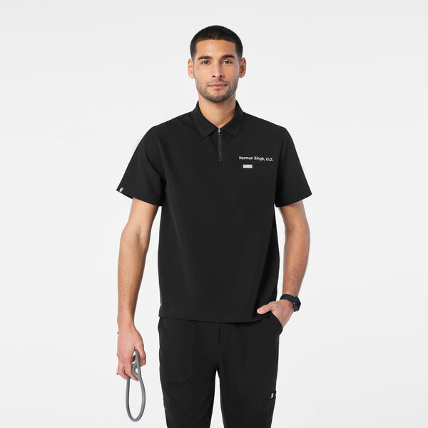 men's Black Jasper Polo - Scrub Top