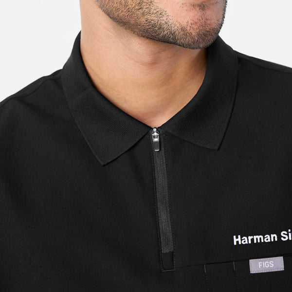 men's Black Jasper Polo - Scrub Top