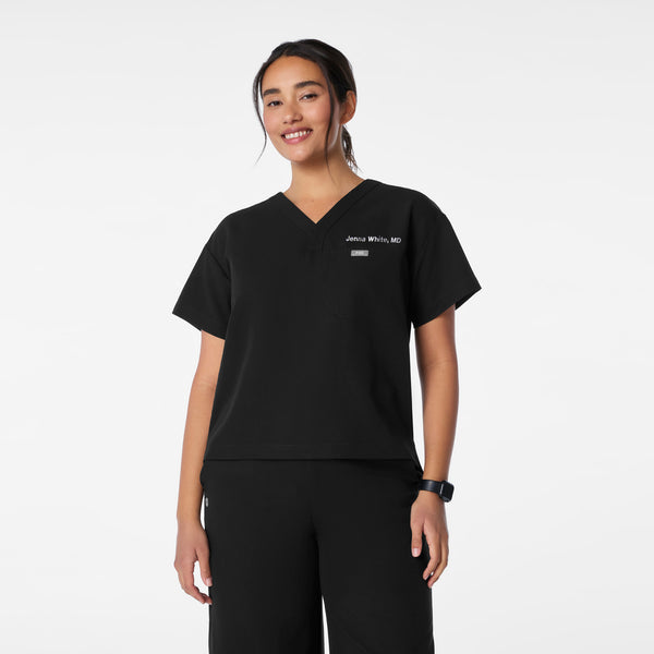 women's Black Pagosa Relaxed V-Neck - Scrub Top