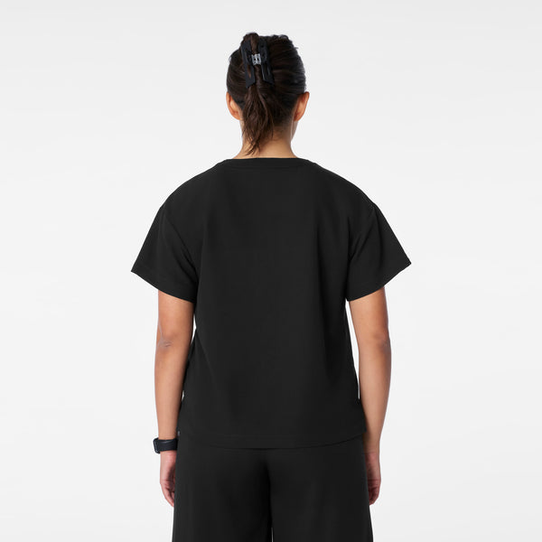 women's Black Pagosa Relaxed V-Neck - Scrub Top