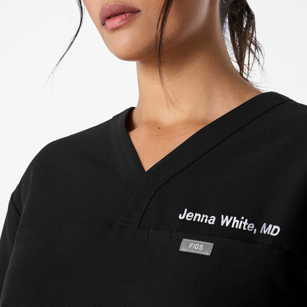 women's Black Pagosa Relaxed V-Neck - Scrub Top