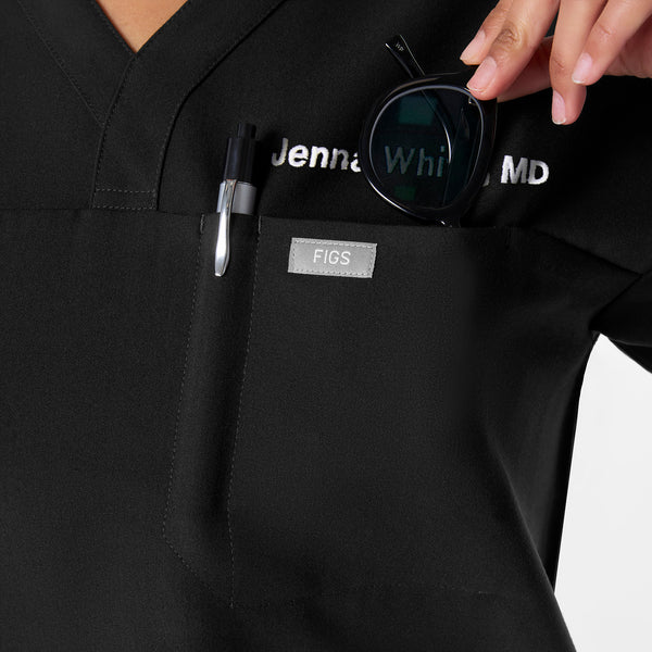 women's Black Pagosa Relaxed V-Neck - Scrub Top