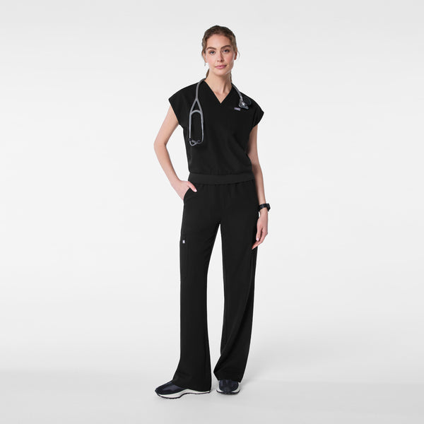 women's Black Raleigh Relaxed - Scrub Top