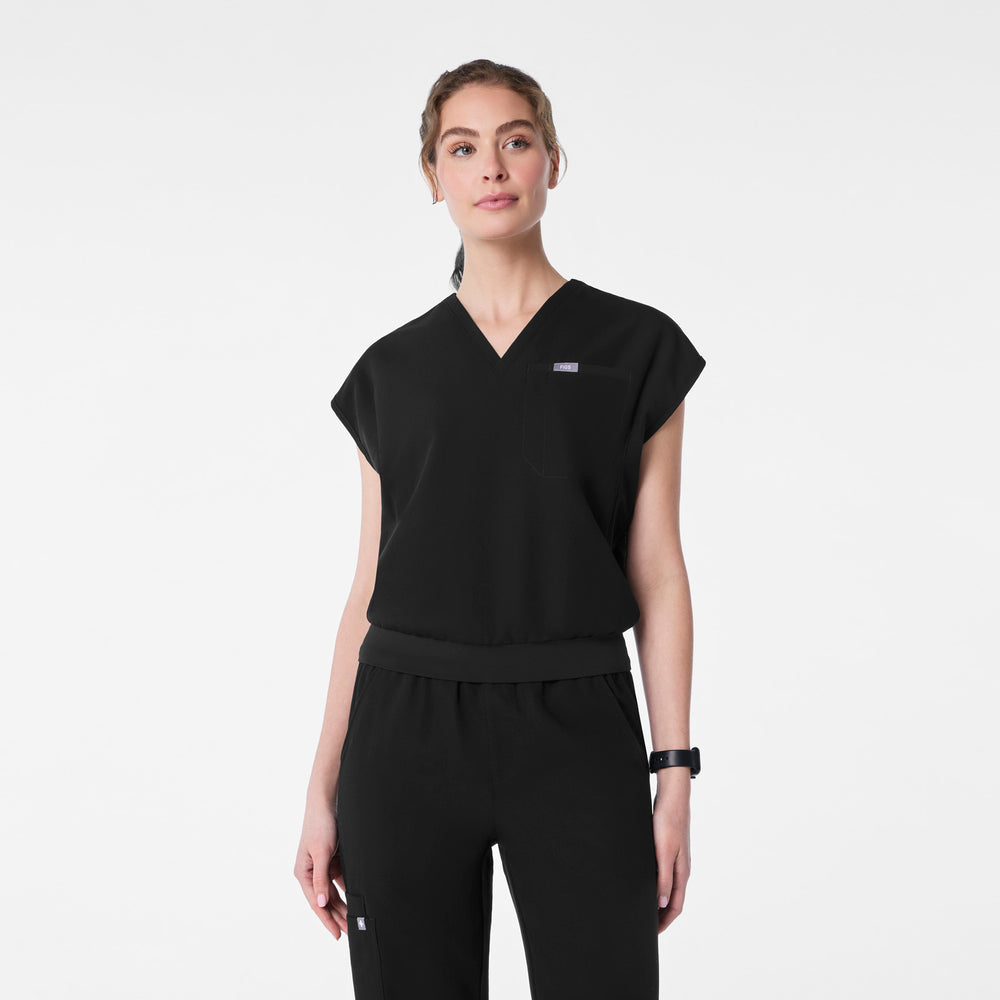 women's Black Raleigh V-Neck - Scrub Top