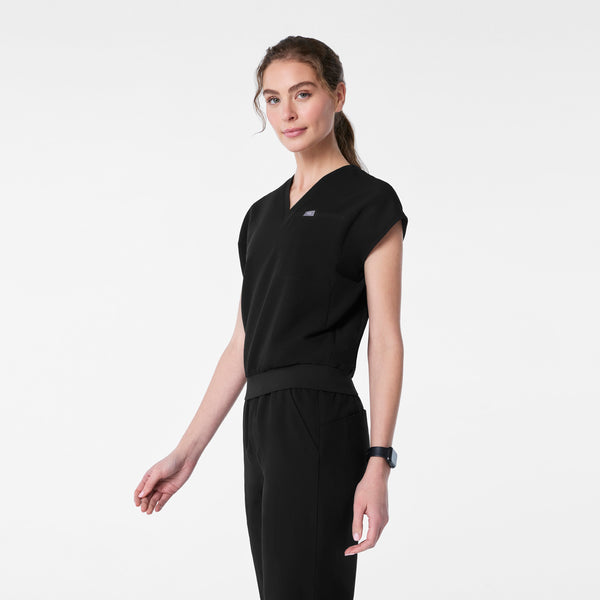 women's Black Raleigh Relaxed - Scrub Top