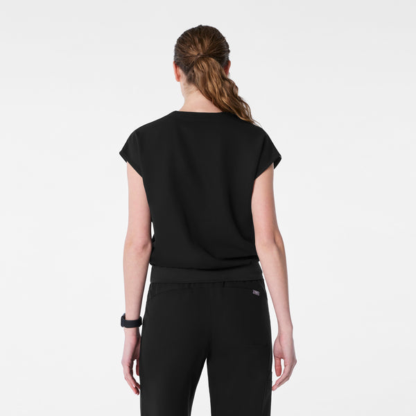 women's Black Raleigh Relaxed - Scrub Top