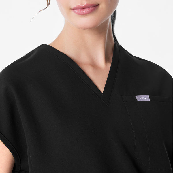 women's Black Raleigh Relaxed - Scrub Top