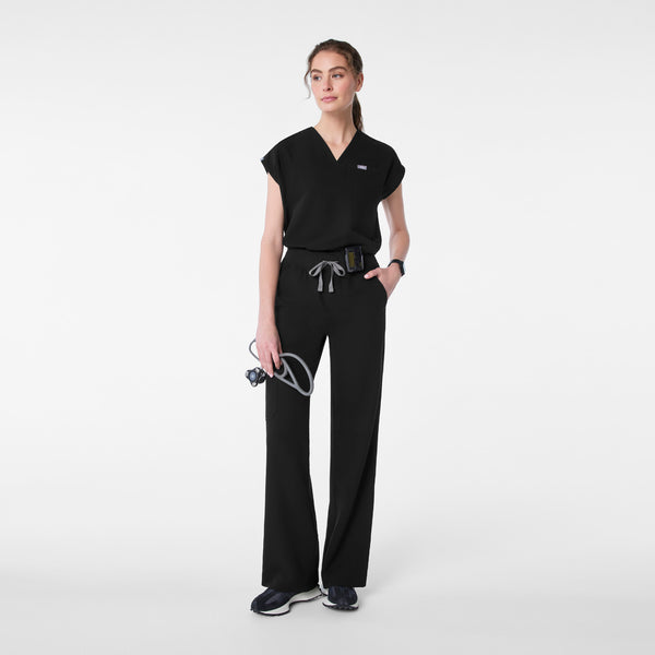 women's Black Raleigh Relaxed - Scrub Top