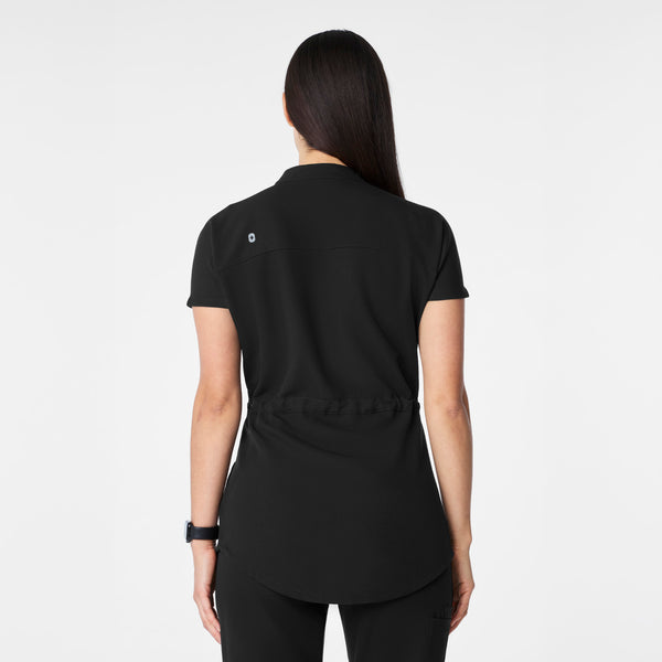 women's Black Soria - Henley Tunic Scrub Top