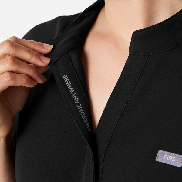 women's Black Soria - Henley Tunic Scrub Top