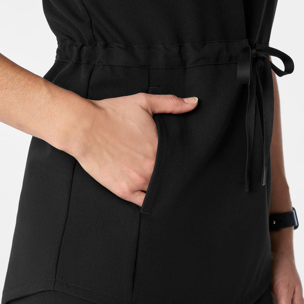 women's Black Soria - Henley Tunic Scrub Top