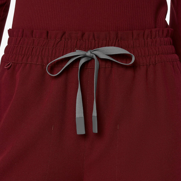 Women's Burgundy Marseille High-Rise Wide-Leg - Petite Scrub Pant