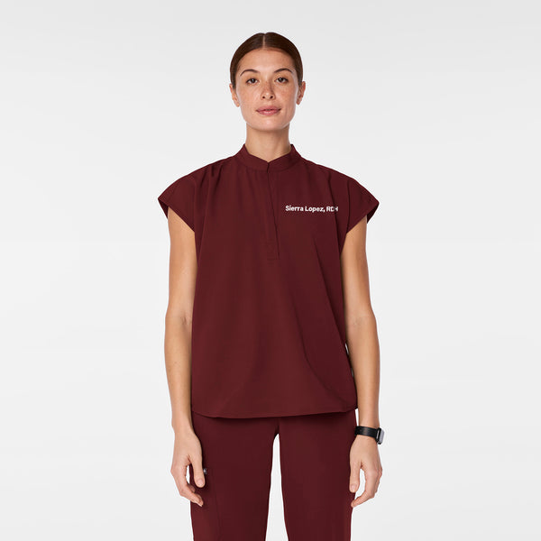 Women's Burgundy Rafaela™ - Oversized Scrub Top