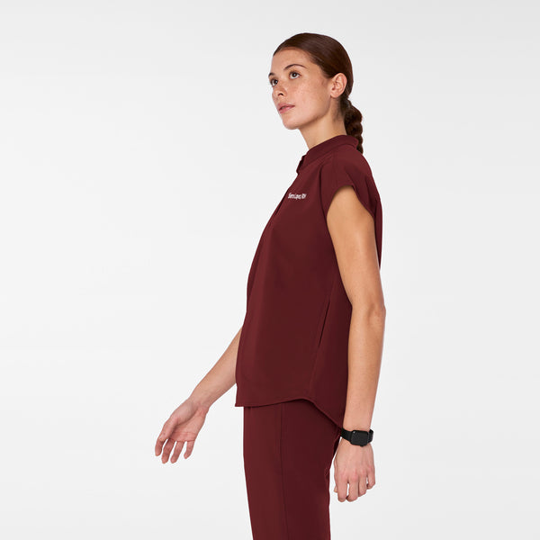 Women's Burgundy Rafaela™ - Oversized Scrub Top