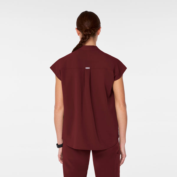 Women's Burgundy Rafaela™ - Oversized Scrub Top