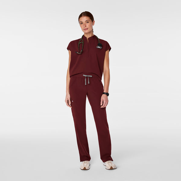 Women's Burgundy Rafaela™ - Oversized Scrub Top