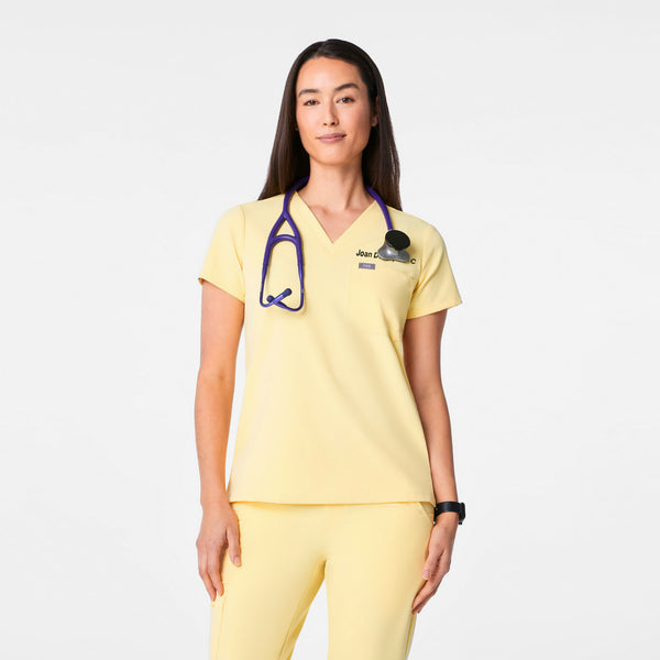 women's Butter Yellow Catarina Petite - One-Pocket Scrub Top™
