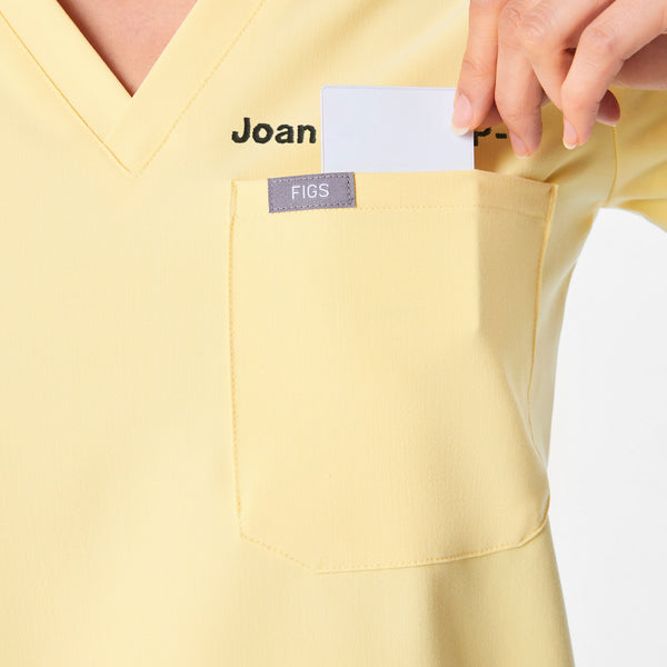 women's Butter Yellow Catarina Petite - One-Pocket Scrub Top™