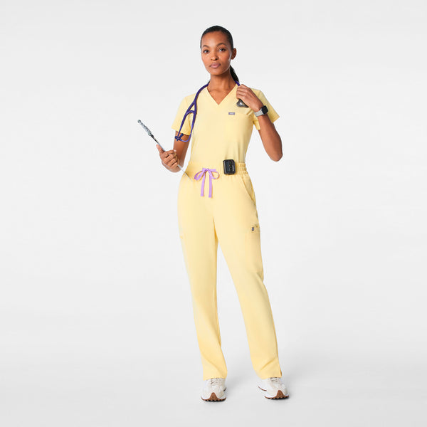 Women's Butter Yellow Dowa High-Rise Straight-Leg - Tall Scrub Pant