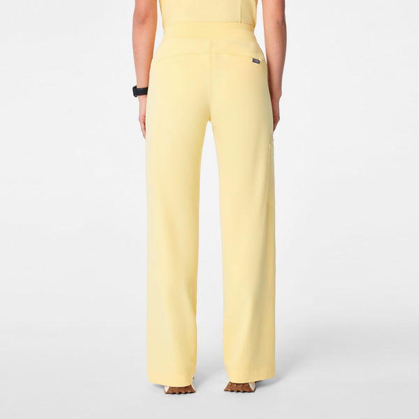 women's Butter Yellow Isabel High-Rise Wide-Leg - Scrub Pant