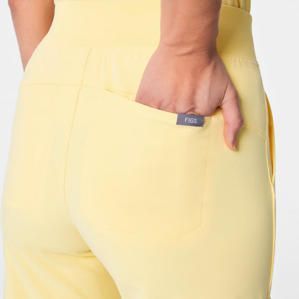 women's Butter Yellow Isabel High-Rise Wide-Leg - Scrub Pant