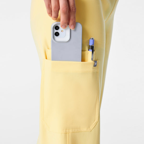 women's Butter Yellow Isabel High-Rise Wide-Leg - Scrub Pant