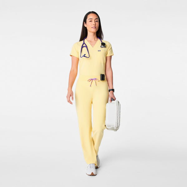 women's Butter Yellow High Waisted Livingston - Petite Basic Scrub Pant™