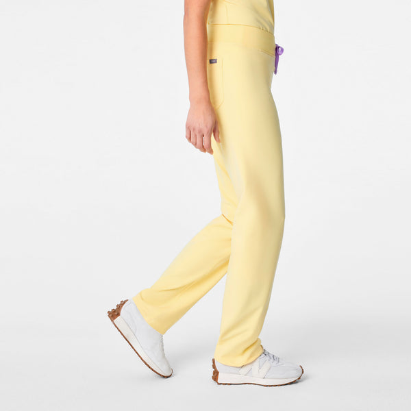 women's Butter Yellow High Waisted Livingston - Petite Basic Scrub Pant™