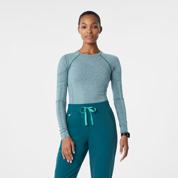 Women's Caribbean Blue Salta Seamless - Long-Sleeve Underscrub