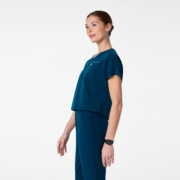 women's Deep Reef Arua Cropped V-Neck - One-Pocket Scrub Top
