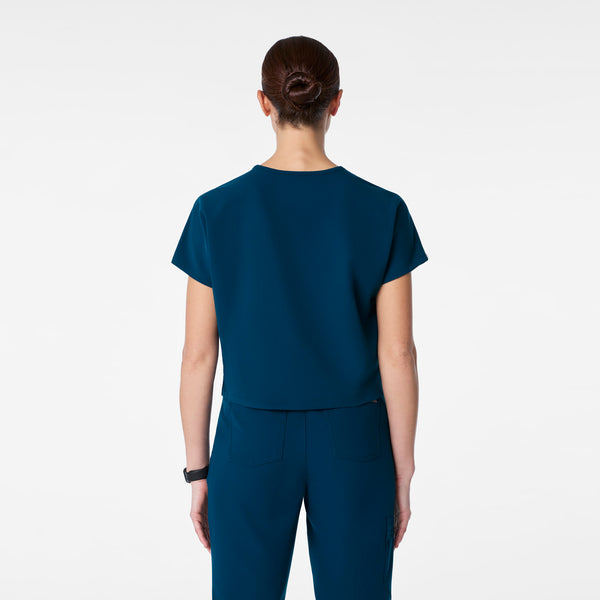 women's Deep Reef Arua Cropped V-Neck - One-Pocket Scrub Top