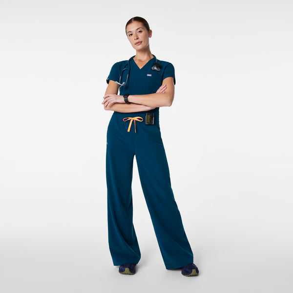 women's Deep Reef High Waisted Allison Ultra Wide Leg - Scrub Pant